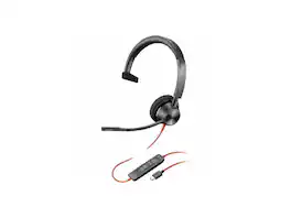 Poly - Blackwire 3310 USB-C Headset - Teams Certified, Mono, 3.5mm, Wired - Black