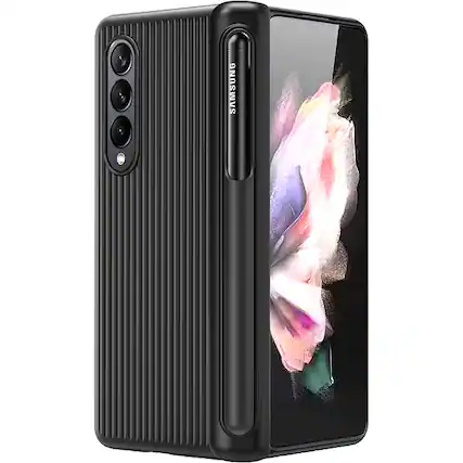 Front. SaharaCase - GRIP Series Full Body Case for Samsung Galaxy Z Fold4 - Black.