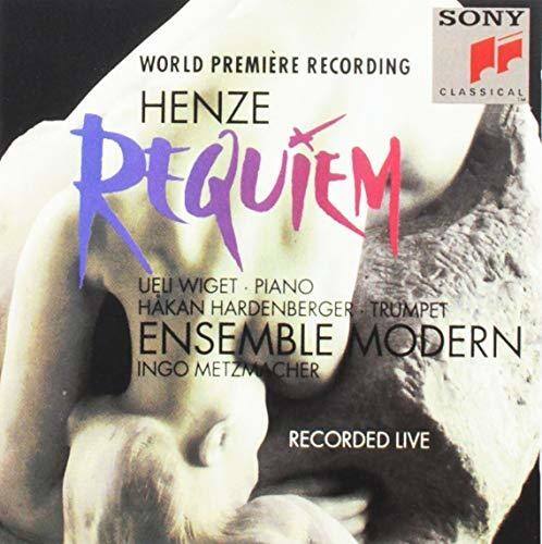 WORLD PREMIÈRE RECORDING  
HENZE  
REQUIEM  

UELI WIGET • PIANO  
HAKAN HARDENBERGER • TRUMPET  
ENSEMBLE MODERN  
INGO METZMACHER  

RECORDED LIVE  

SONY  
CLASSICAL