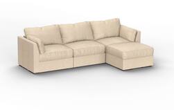 Lovesac - 4 Seats (2 Storage) + 5 Angled Sides Tan Combed Chenille & Lovesoft Sactional - Tan - Front_Zoom