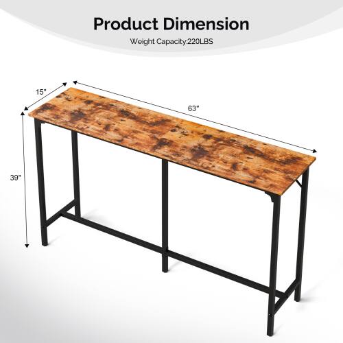 Product Dimension  
Weight Capacity: 220LBS  
15" x 63" x 39"