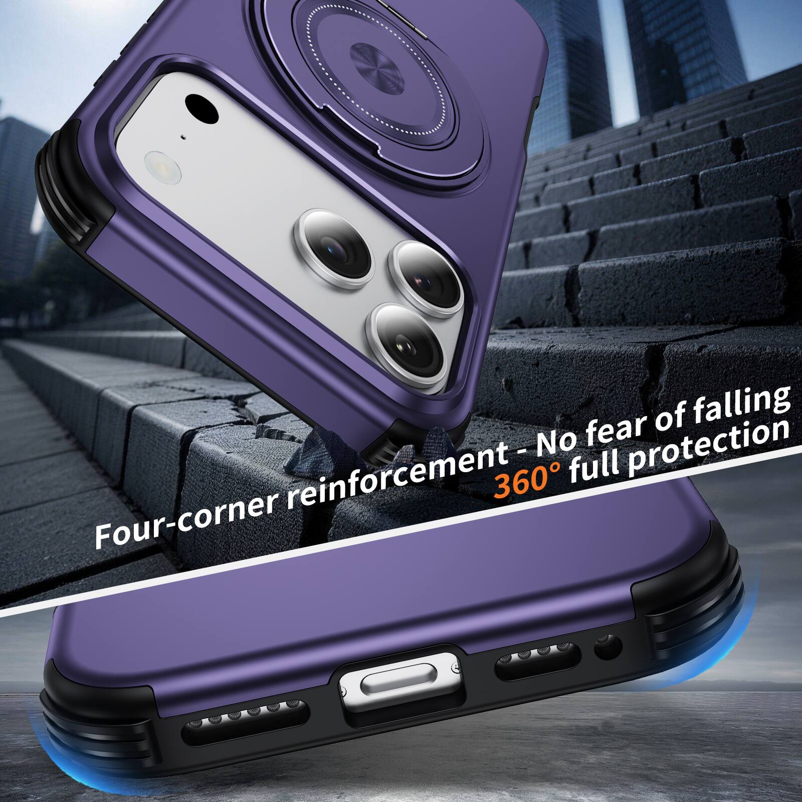 Four-corner reinforcement - No fear of falling  
360° full protection