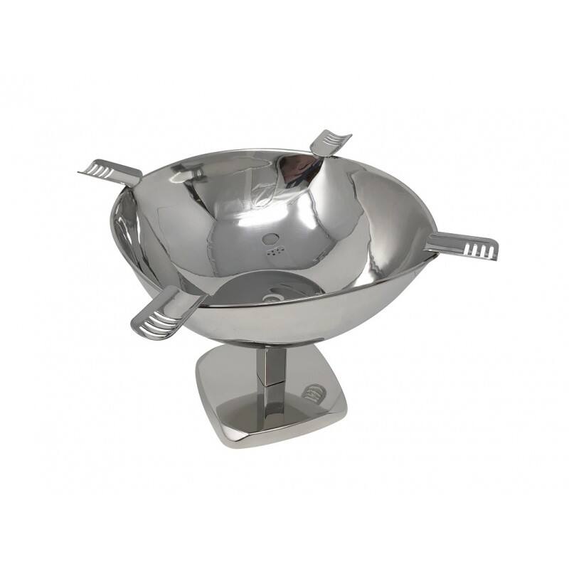 Alt View 2. Prestige - Smokin Ash' Raised Quadrangle Cigar Ashtray (Stainless) - Polished Stainless Steel.