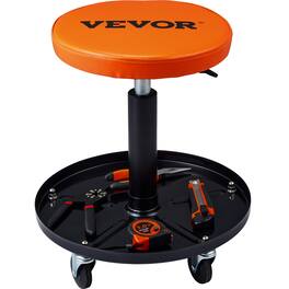 VEVOR - Mechanic Stool, 250 LBS Rolling Pneumatic Creeper Garage/Shop Seat,Adjustable Height 22 in-28 in Padded Rolling Workshop - Black