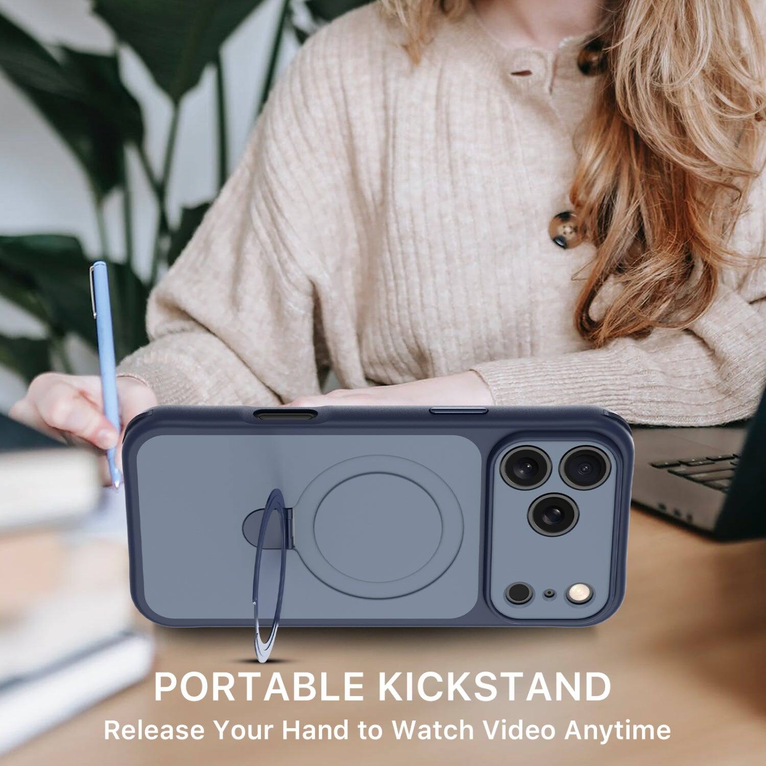 PORTABLE KICKSTAND  
Release Your Hand to Watch Video Anytime