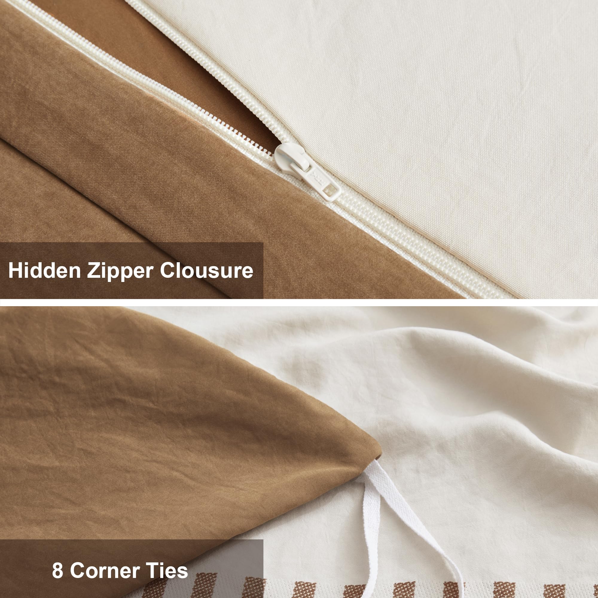 Hidden Zipper Closure  
8 Corner Ties