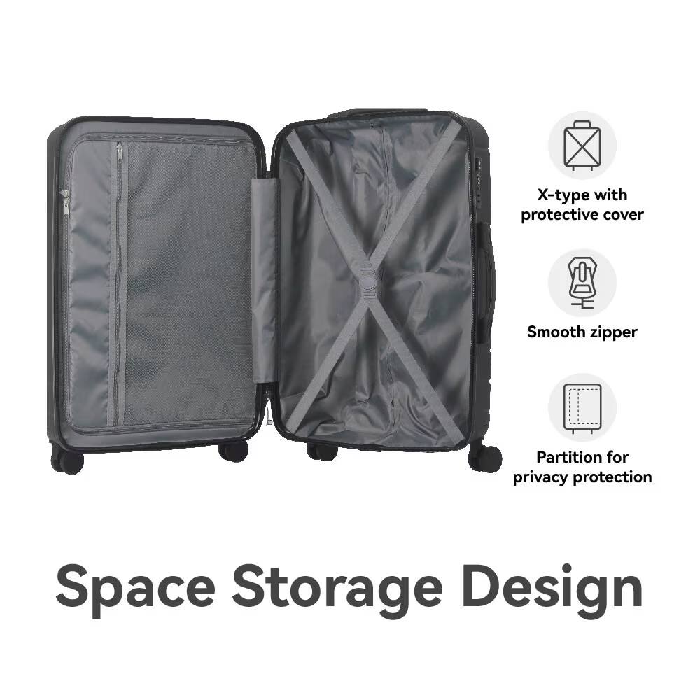 X-type with protective cover  
Smooth zipper  
Partition for privacy protection  
Space Storage Design