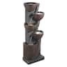 VEVOR - Outdoor Water Fountain, 49.61 in Tall, 5-Tier Jar-Shaped Cascading Design with LED Light and Pump, Ideal for Garden - Iron Brown
