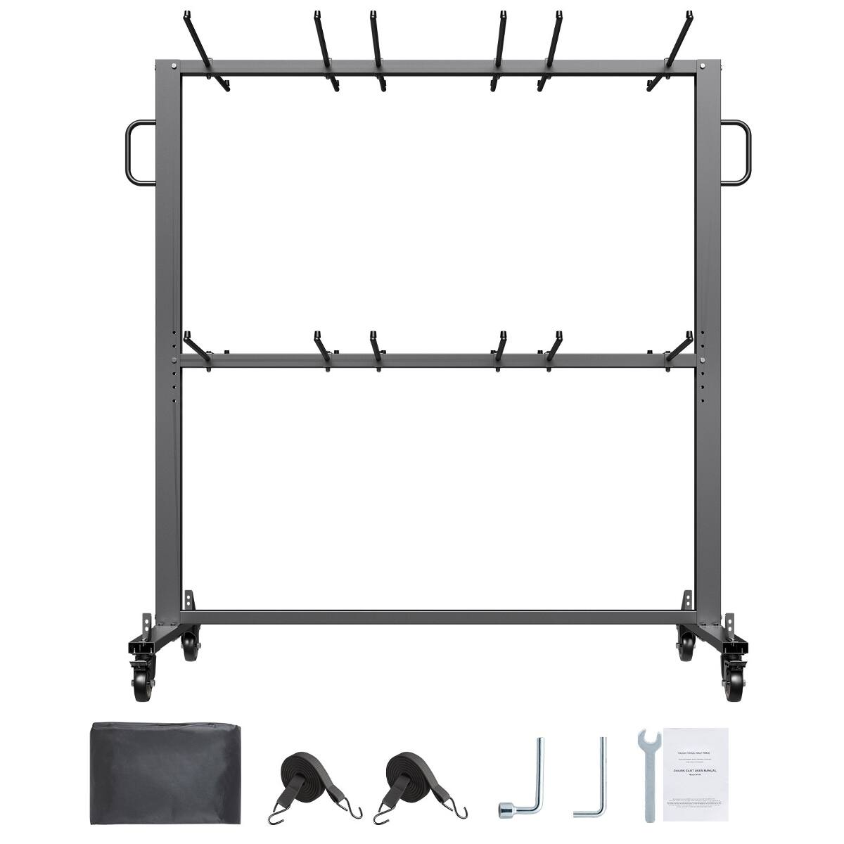 Ropilly Folding Chair Rack Cart, 84 Chair Storage Cart with Dust Cover ...