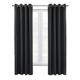 Commonwealth Home Fashions - Thermaplus Shadow Blackout UV Protection Grommet Curtain Panel for Windows 52" x 63" - Black