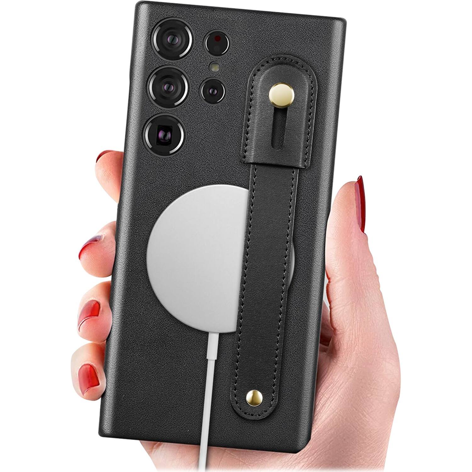 Alt View 17. SaharaCase - FingerGrip Series Case for Samsung Galaxy S23 Ultra - Black.