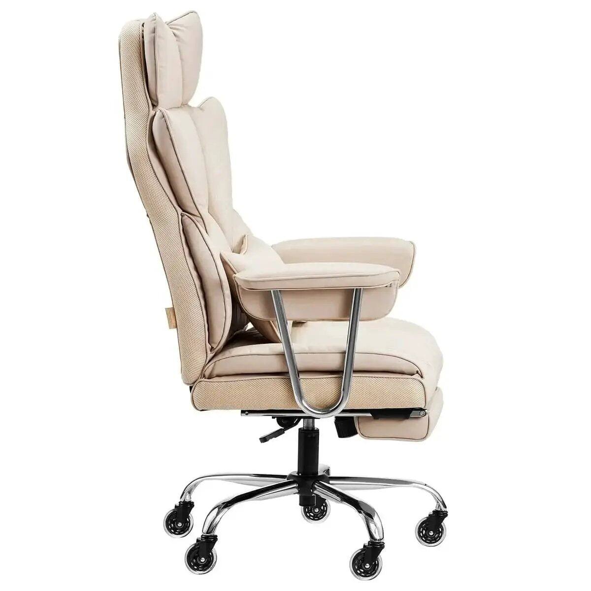 Alt View 4. Platinum-Level - Big and Tall Ergonomic Office Chair with Footrest and Lumbar Support - Khaki/Beige.
