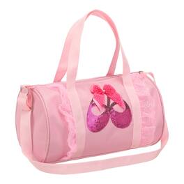 Unique Bargains - Small Cute Personalized Lace Dance Bag with Adjustable Strap and Shoe Compartment for Ballet Yoga Travel Duffel - Pink with longlace shoe