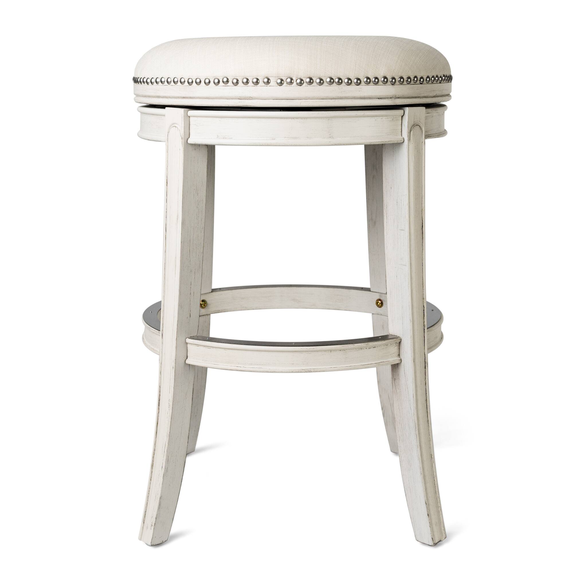 Angle. Maven Lane - 30" Alexander Backless Bar Stool in White Oak Finish with  Fabric Upholstery - White Oak.