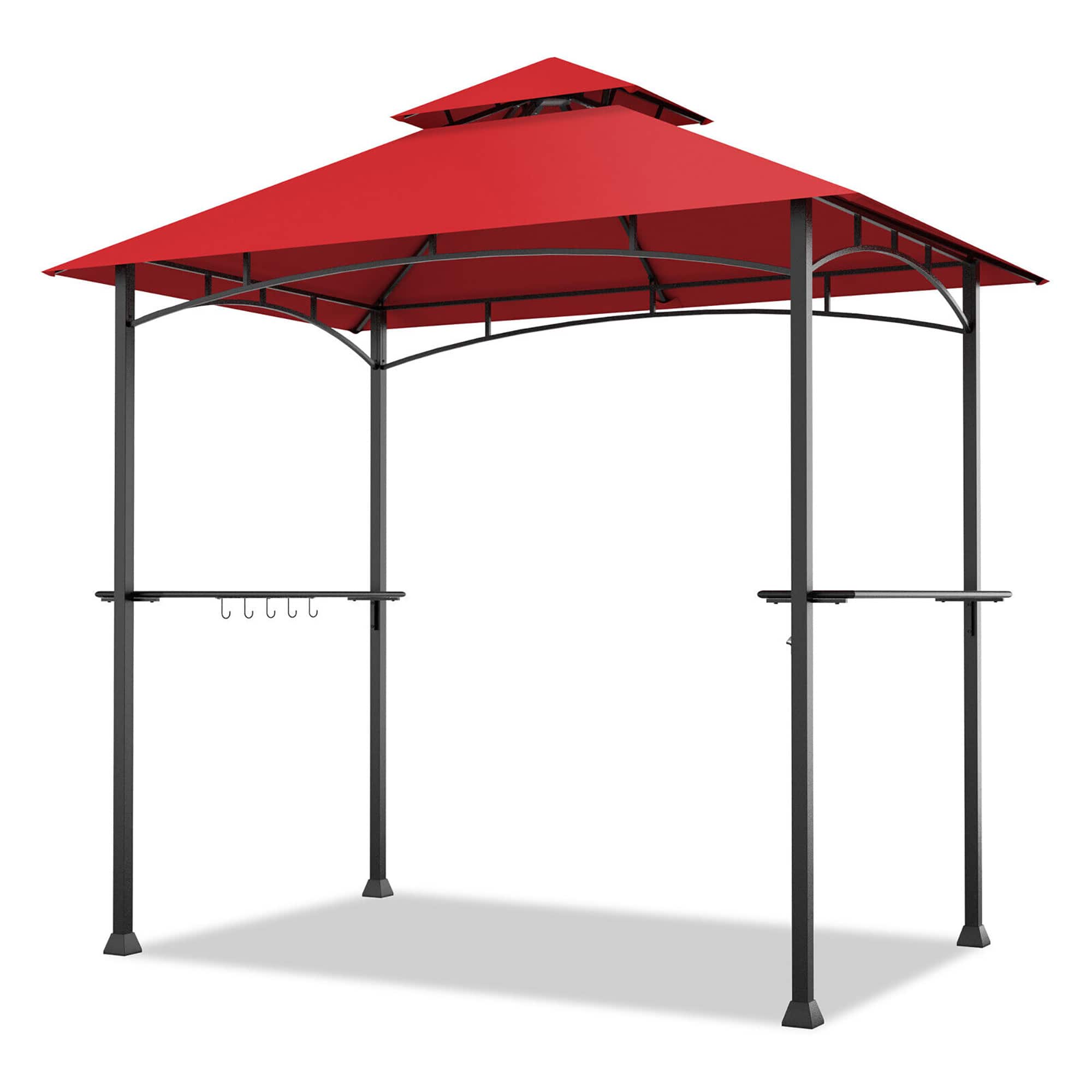 Gymax - 8' x 5' BBQ Grill Gazebo 2-Tier Barbecue Canopy Vented Top Shelves Shelter - Wine price history on PriceWatchPro