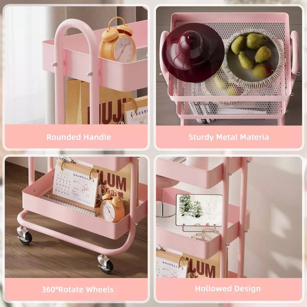 - Rounded Handle
- Sturdy Metal Material
- 360° Rotate Wheels
- Hollowed Design