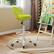 Alt View 3. Gymax - Gymax Drafting Stool Rolling Tall Desk Chair w/ Wheels Low Backrest Footrest Green - Green.