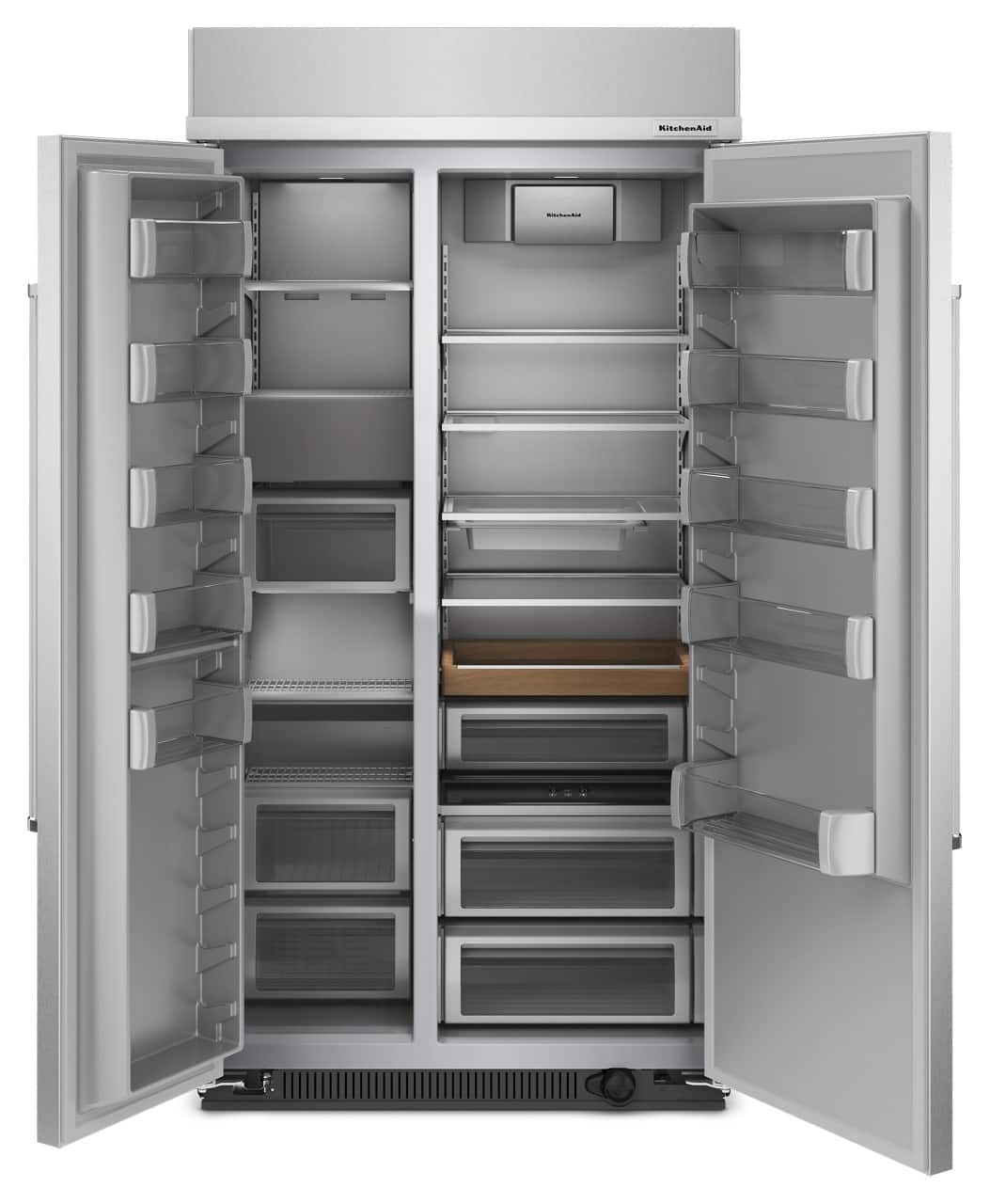 Alt View 1. KitchenAid - 25.5 Cu. Ft. Side-by-Side Refrigerator with Under-Shelf Prep Zone - Stainless Steel with PrintShield Finish.