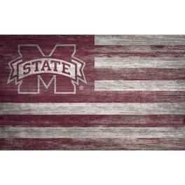Fan Creations - Mississippi State Bulldogs 11'' x 19'' Distressed Flag Sign - Multicolor
