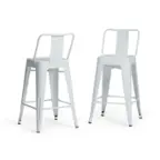 Front. Simpli Home - Rayne Metal Counter Height Stool (Set of 2) - White.