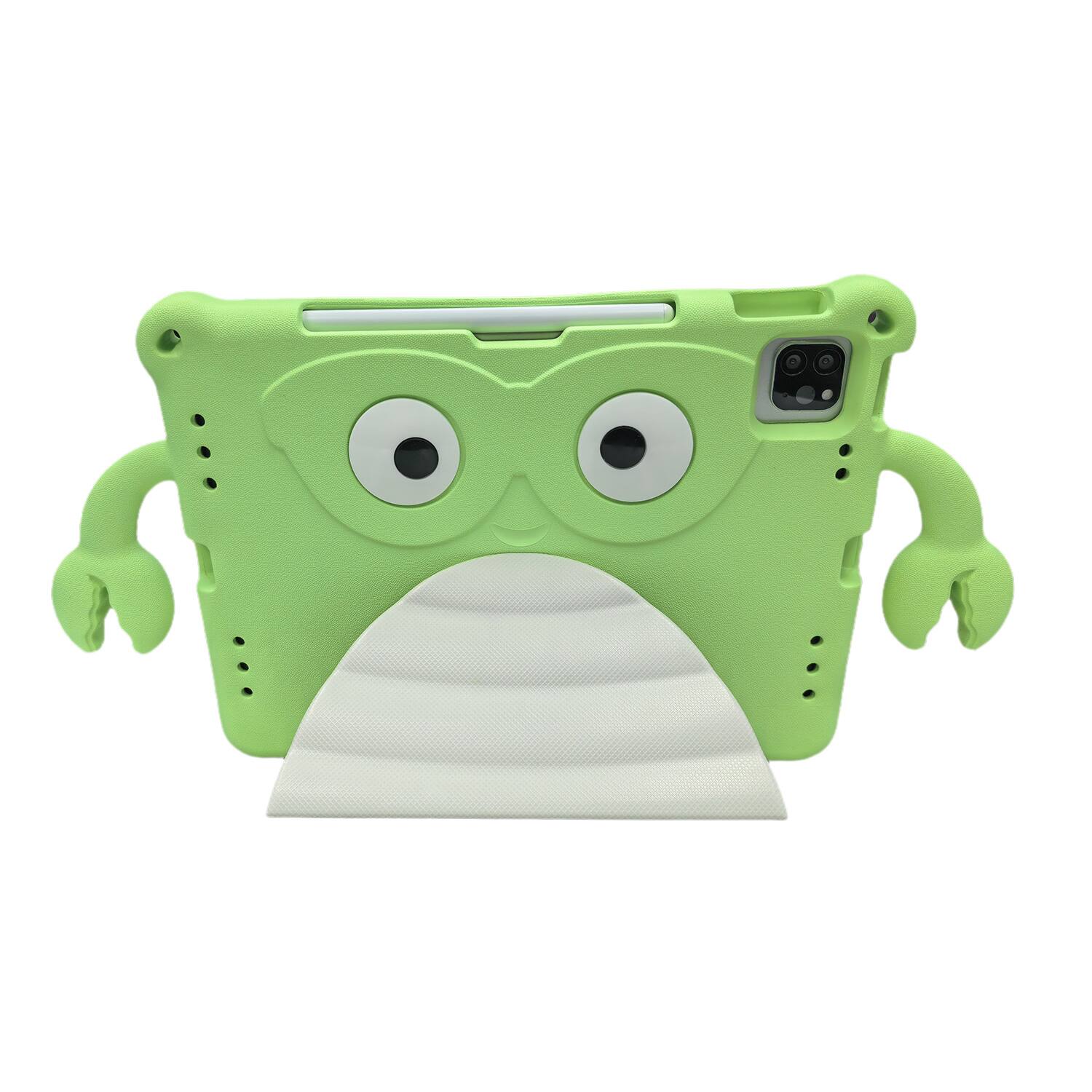 Alt View 3. Dteck - Shockproof Cartoon Case for Apple iPad (10th Generation) 10.9" 2022, Soft TPU Protective Cover with Integrated Stand - Green.