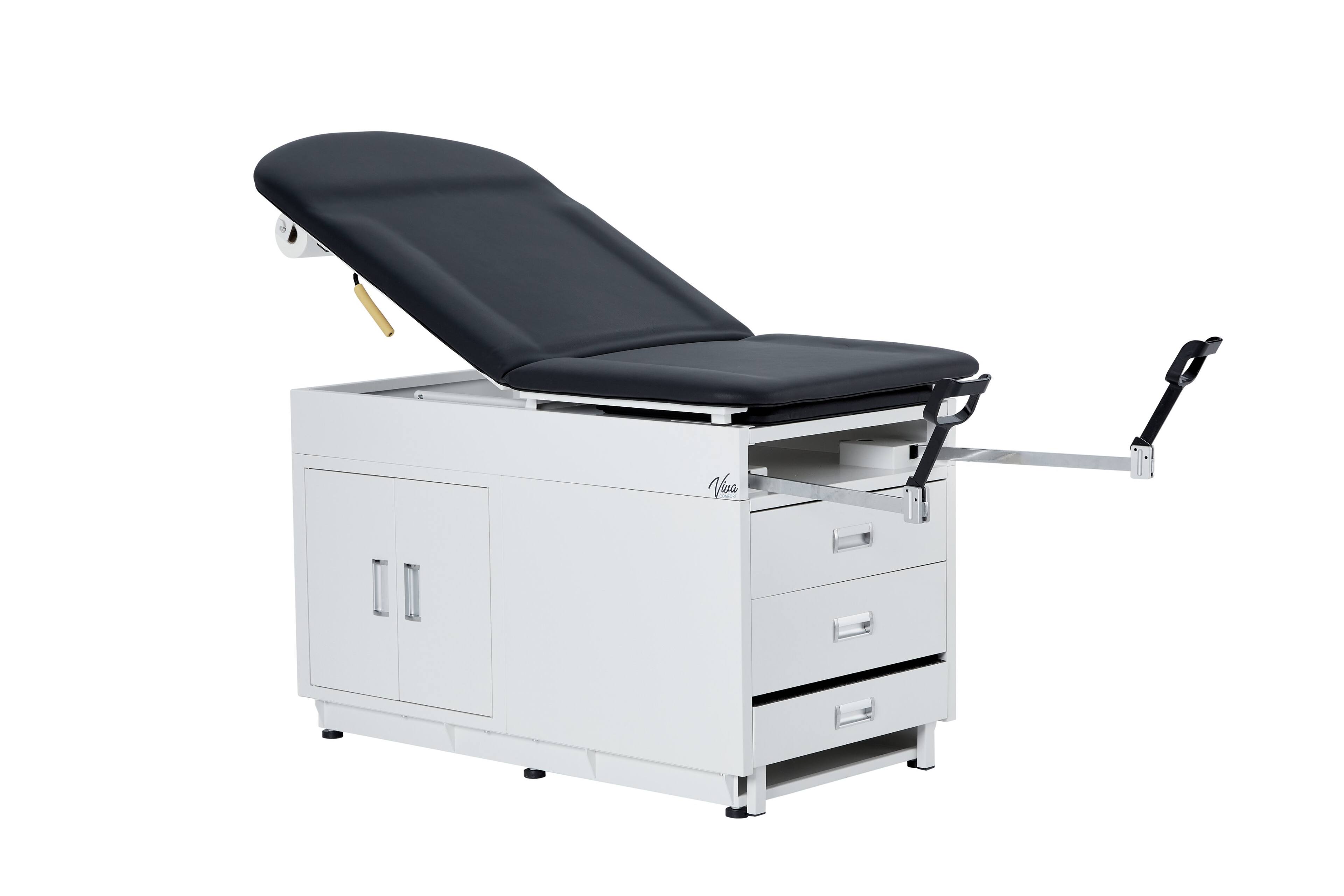 Back. Viva Comfort - Stirrups for Grande Steel Exam Table - Silver.