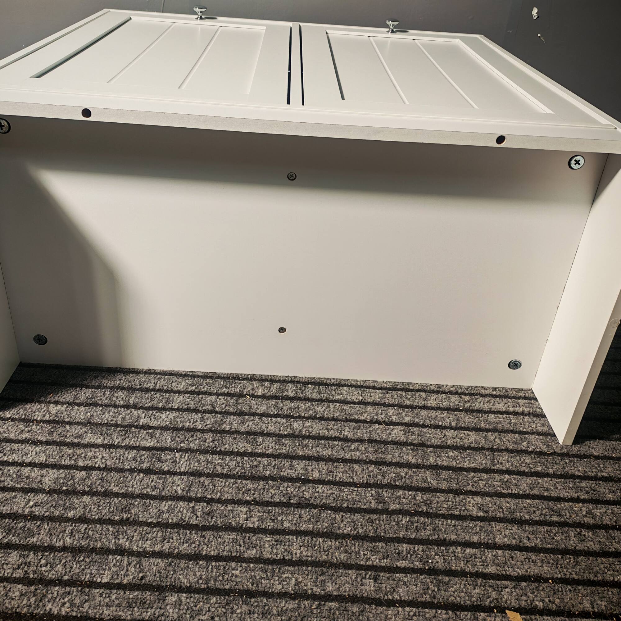 Angle. ELEMENT ACE - Tilting Laundry Hamper Cabinet with Removable Baskets for Organized Home Storage - White.