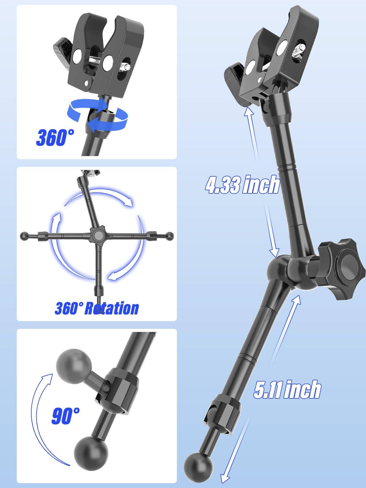 360° Rotation  
4.33 inch  
90°  
5.11 inch