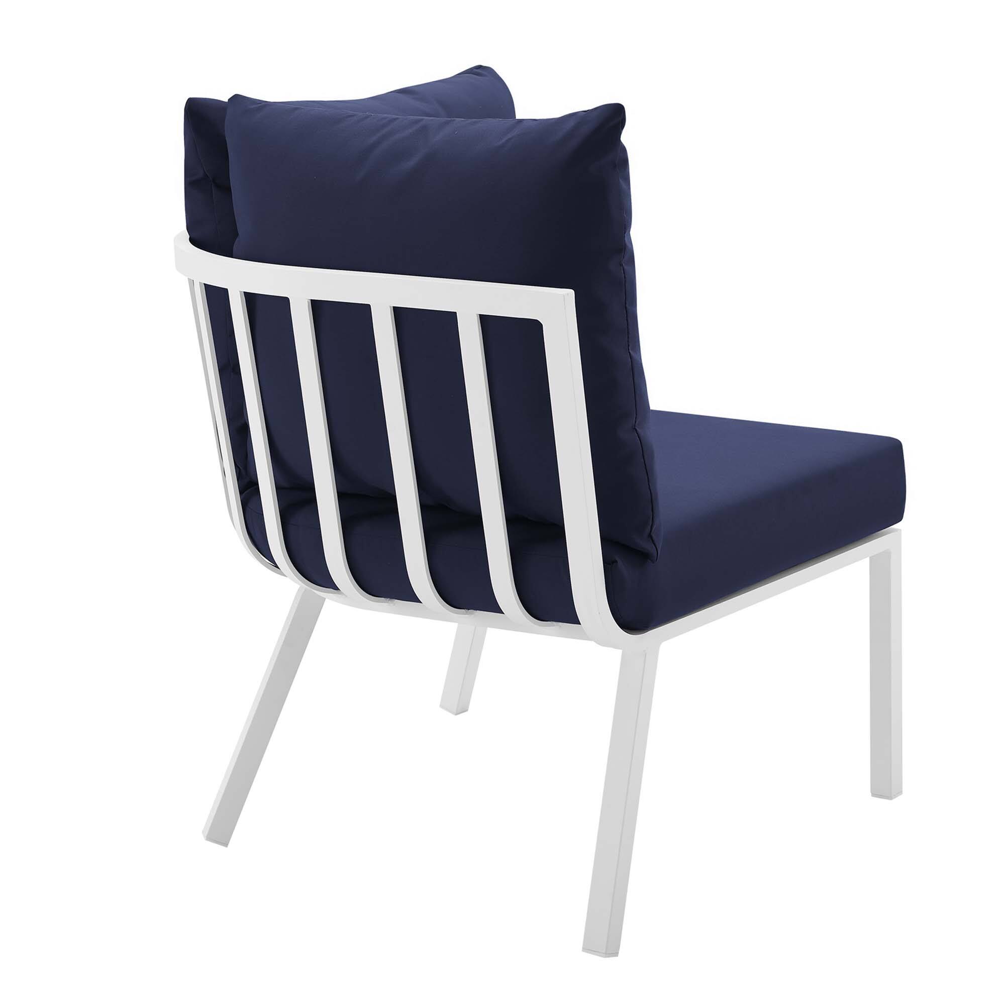 Alt View 1. Modway - Riverside Outdoor Patio Aluminum Corner Chair by Modway - White Navy.