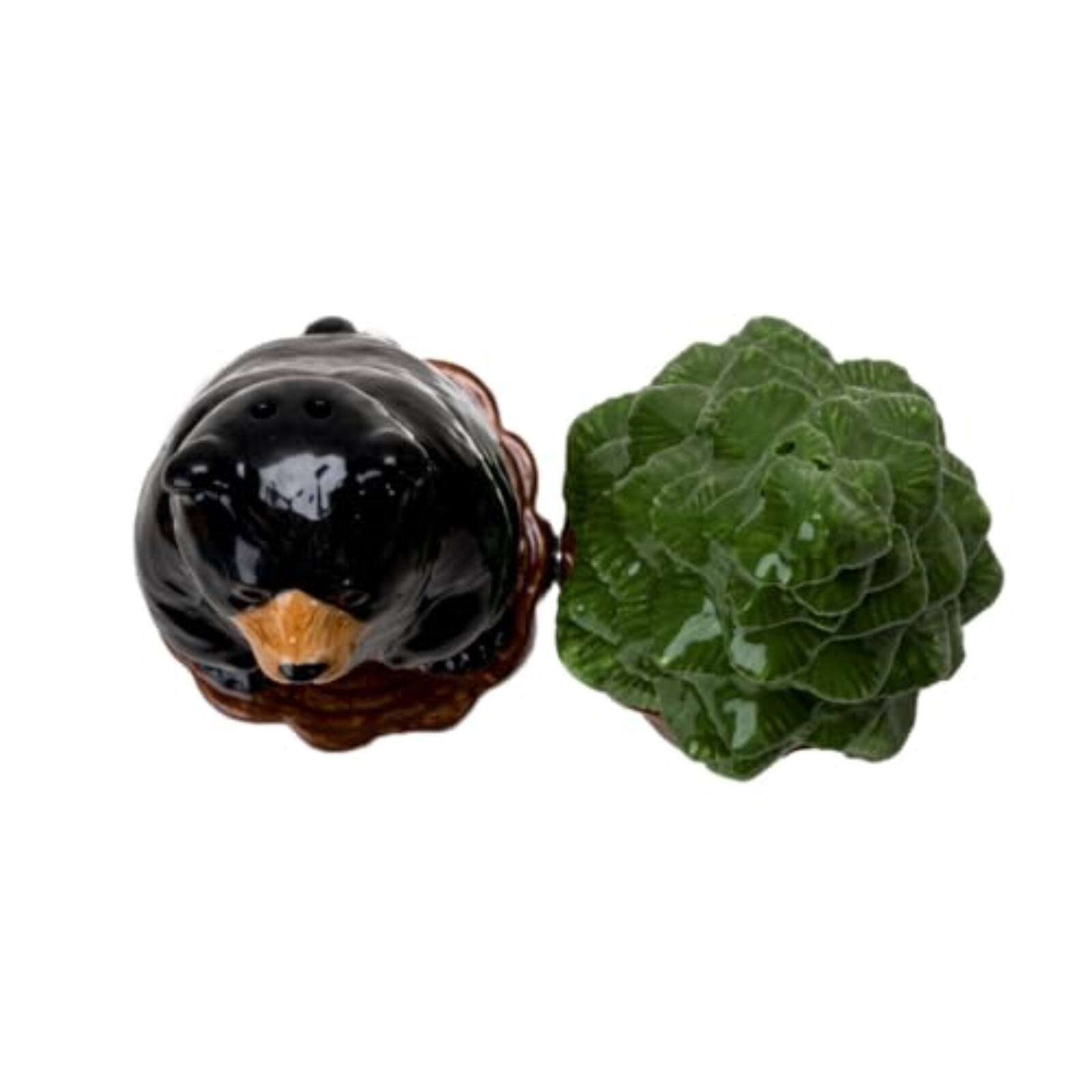 Alt View 2. Pacific Trading - Forest Retreat Black Bear and Tree Ceramic Magnetic Salt and Pepper Shaker Set - Multicolor.