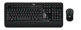 Logitech - Advanced Wireless Combo Keyboard and Mouse - Black