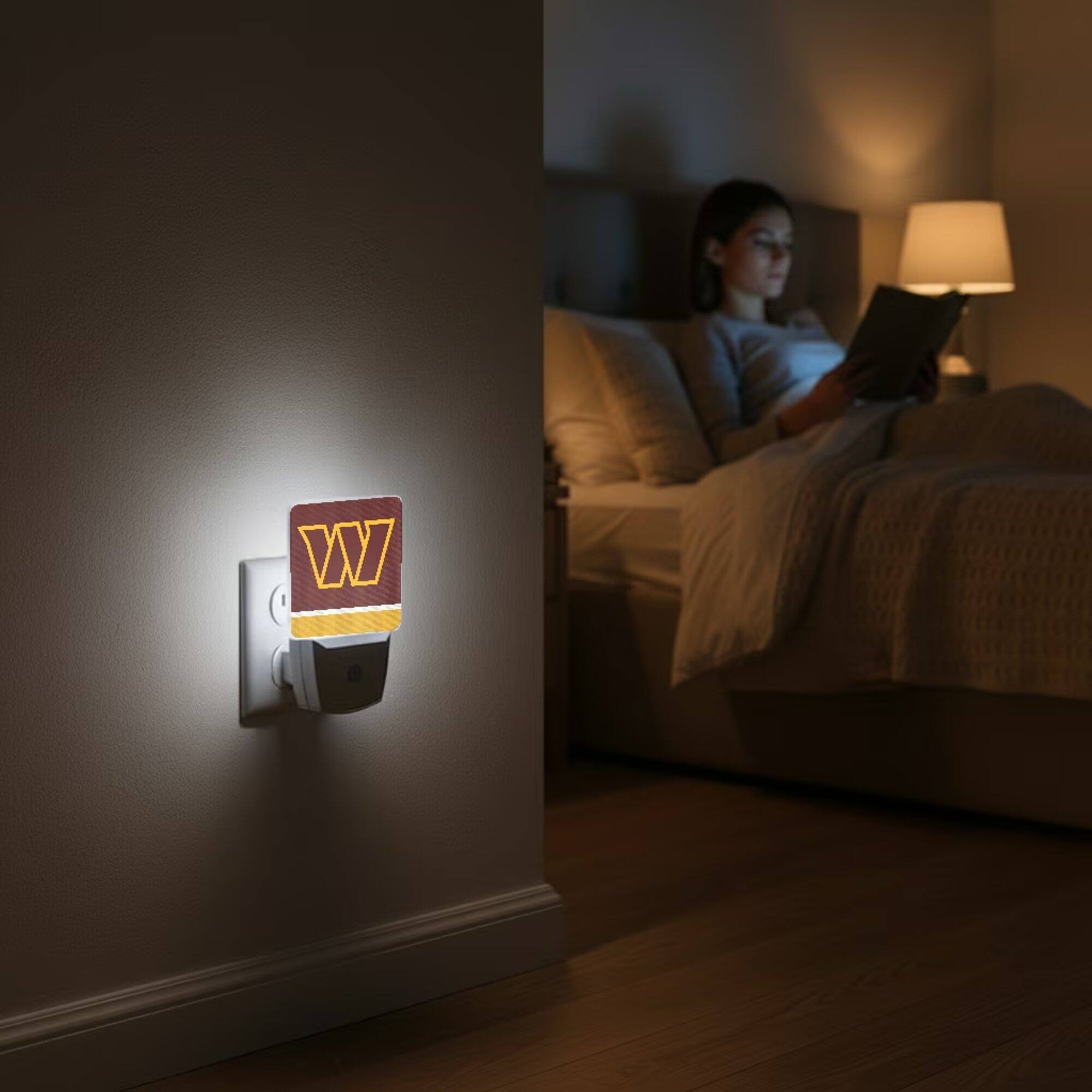 Alt View 3. Keyscaper - Washington Commanders Stripe Design Nightlight 2-Pack - Multicolor.