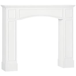 PULUZ - Modern Fireplace Mantel, Surround Mantels for Fireplace with Decorative Pattern Interior Width 29 inch - White