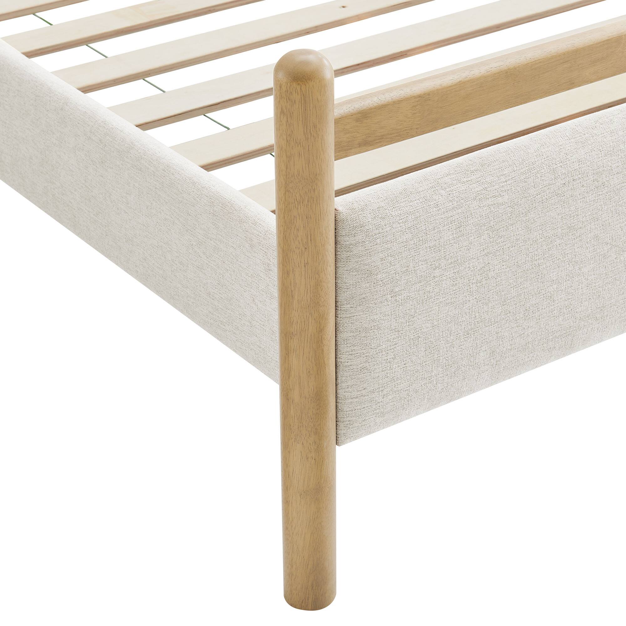 Alt View 6. Modway - Ginny Platform Bed Frame by Modway - Light Oak Heathered Ivory.