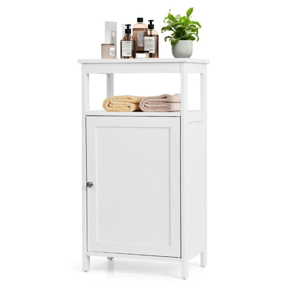 Front. Kadyn - Floor Cabinet Multifunction Storage Rack Organizer Stand, Bathroom Cabinets for Entryway Storage, Home Office Furniture - White.