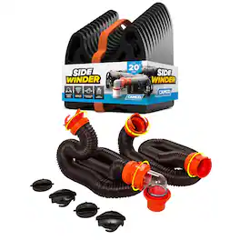 Camco - RhinoFLEX 20' Sewer Hose with Sidewinder Support RV Trailer Accessory Set
