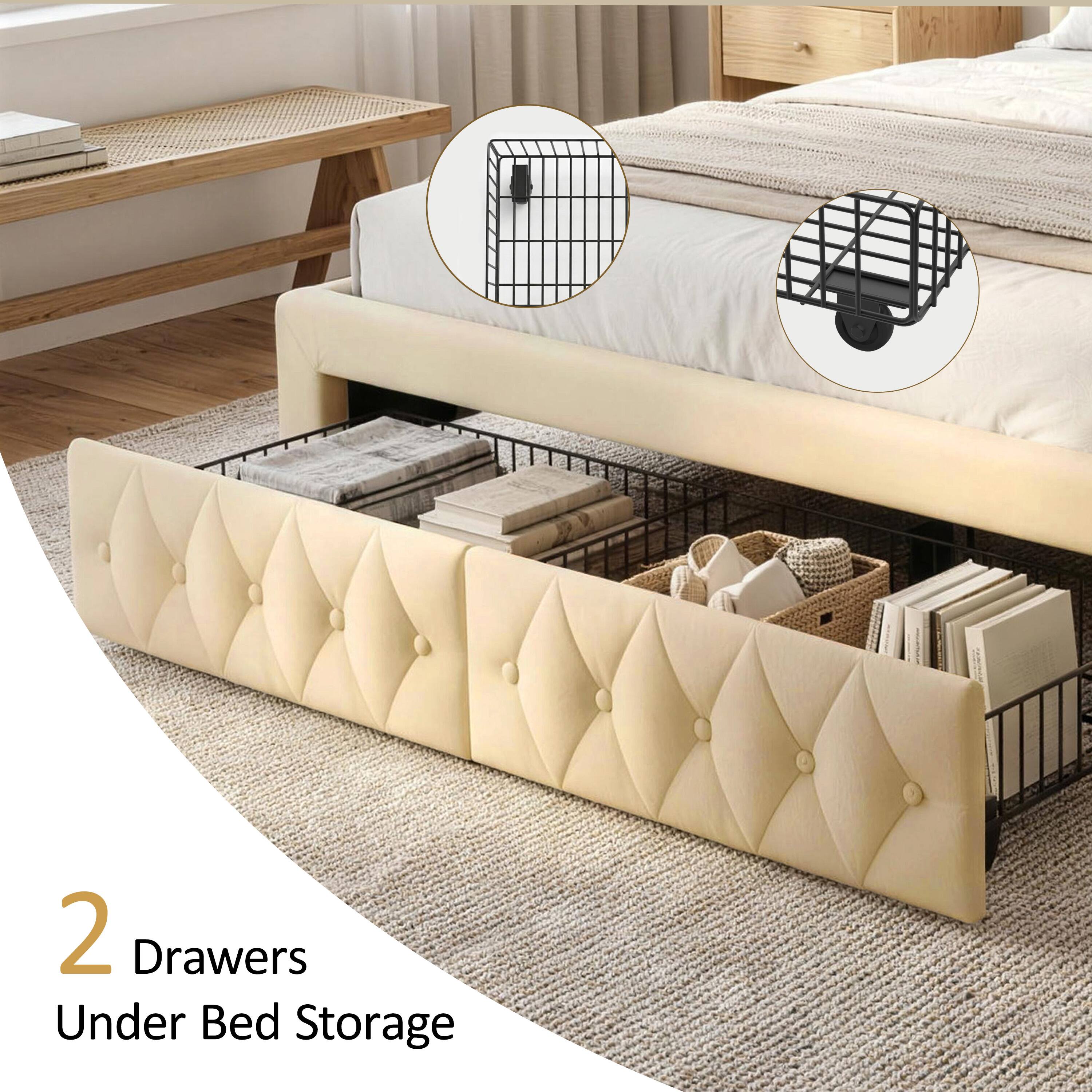 2 Drawers Under Bed Storage