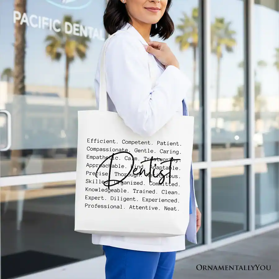 OrnamentallyYou Dentist Definition Canvas Tote Bag, Dental Appreciation ...