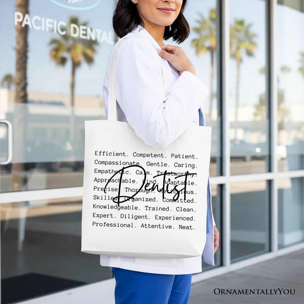OrnamentallyYou Dentist Definition Canvas Tote Bag, Dental Appreciation ...