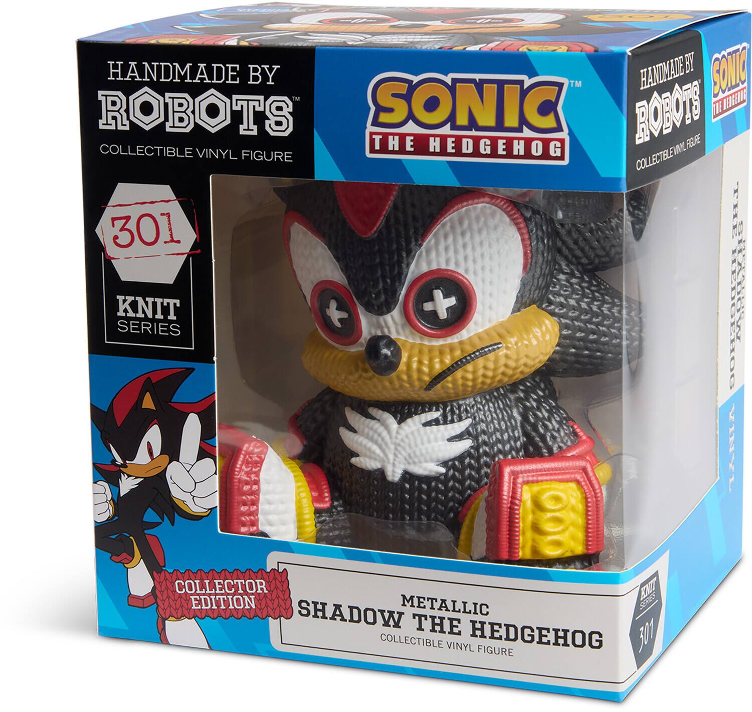 HANDMADE BY ROBOTS  
COLLECTIBLE VINYL FIGURE  

301  
KNIT SERIES  

SONIC THE HEDGEHOG  
COLLECTOR EDITION  

METALLIC SHADOW THE HEDGEHOG  
COLLECTIBLE VINYL FIGURE
