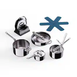 Joseph Joseph - Space Steel 8-piece Cookware Set with Folding Handles - Stainless Steel