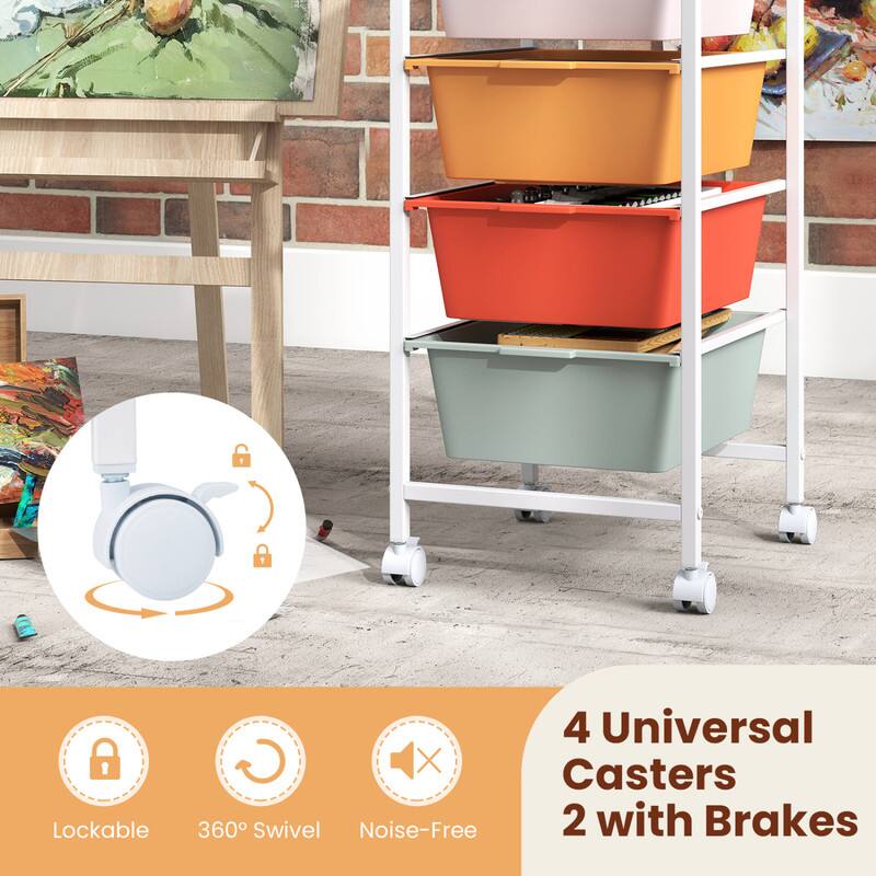 4 Universal Casters 360° Swivel Noise-Free 2 with Brakes