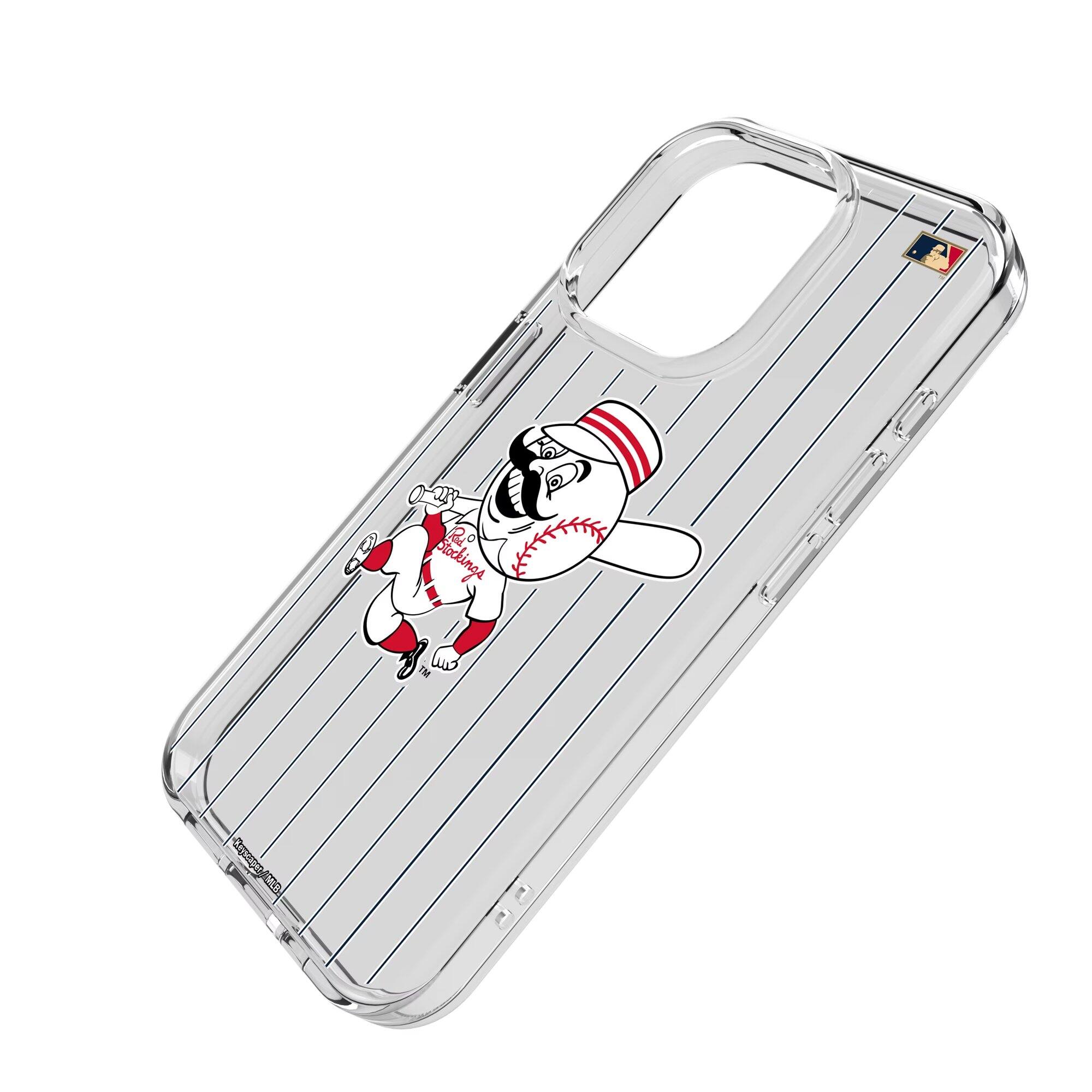 Alt View 1. Keyscaper - Cincinnati Reds Cooperstown iPhone Clear Case - 14 Plus - Multicolor.