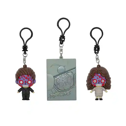 Front. Monogram - They Live 3D Foam Figural Bag Clip 3-Piece Collector’s Set - Multi-Colored.