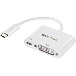 StarTech.com - USB C to DVI Adapter with 60W Power Delivery Pass-Through - 1080p USB Type-C to DVI-D Video Display Converter - White