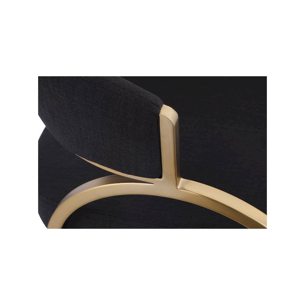 Alt View 3. Meridian Furniture - Privet Black Linen Textured Fabric Dining Chair, Set of 2 - Black.