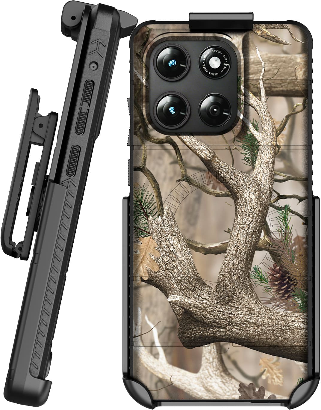 Nakedcellphone - Combo for Motorola Moto G Stylus 2026/2025 Phone - Case and Holster Belt Clip (Compatible with MagSafe) - Camouflage