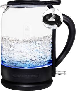 COWLOWN - 1.5L Glass Electric Kettle 1500W Fast Boil Dry Protection KG516B - Black