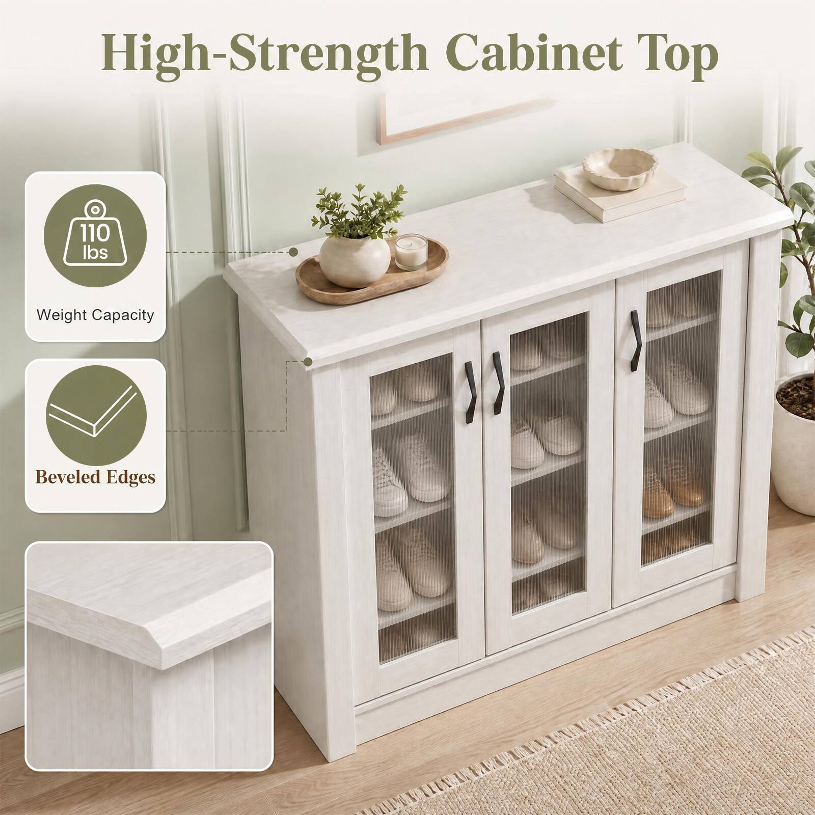 High-Strength Cabinet Top

110 lbs
Weight Capacity

Beveled Edges