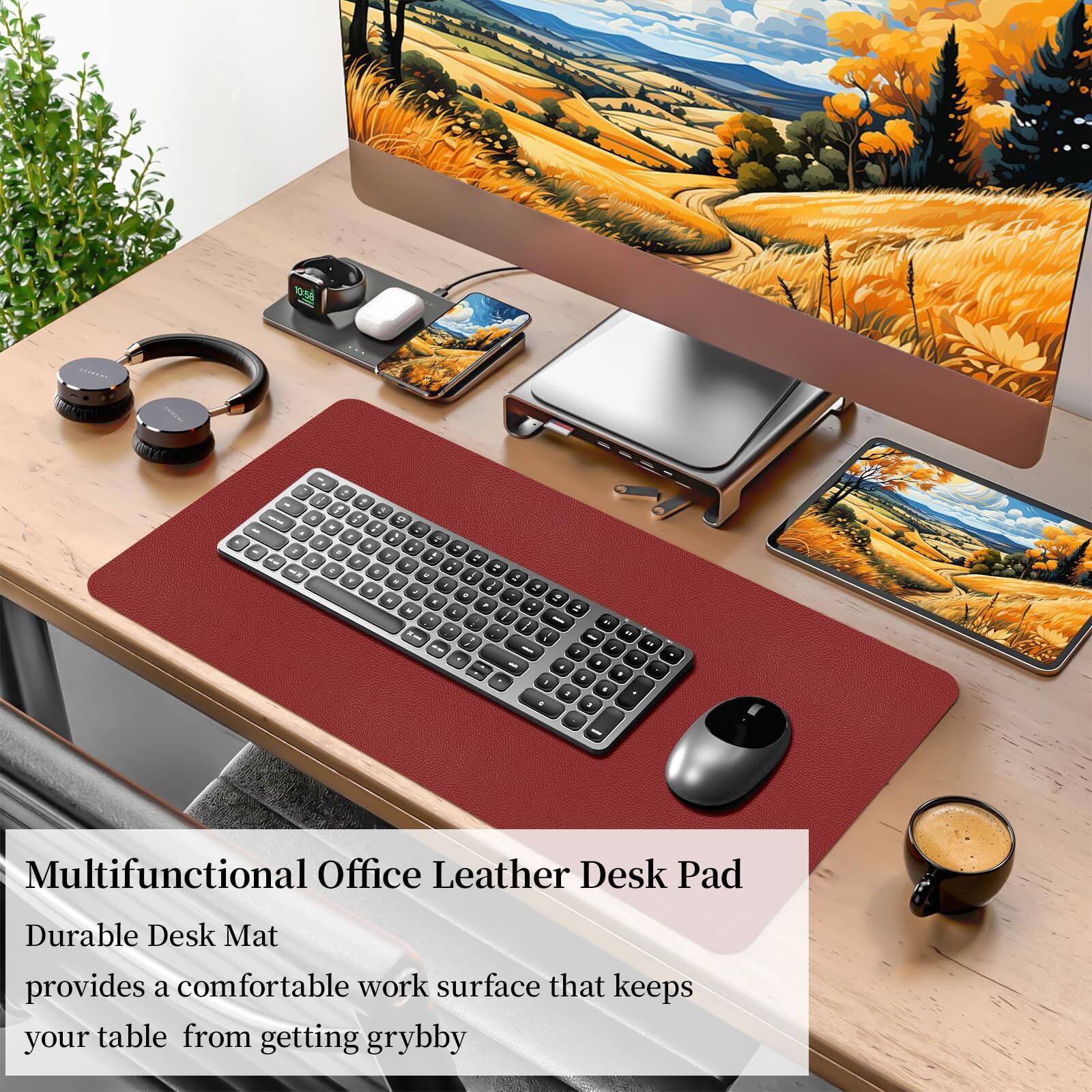 Multifunctional Office Leather Desk Pad

Durable Desk Mat provides a comfortable work surface that keeps your table from getting grybby